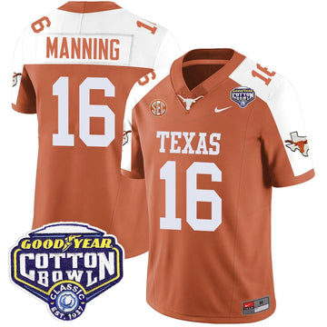 Personalized TL 2026 Cotton Bowl Classic Jersey - Arch Manning / Orange Alternate Stitched