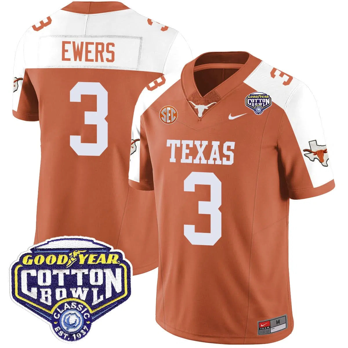 Personalized TL 2026 Cotton Bowl Classic Jersey - Quinn Ewers / Orange Alternate Stitched