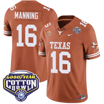 Personalized TL 2026 Cotton Bowl Classic Jersey - Arch Manning / Orange Stitched