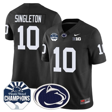 Personalized PSU 2026 Fiesta Bowl Champions Jersey - Black / Nicholas Singleton Stitched