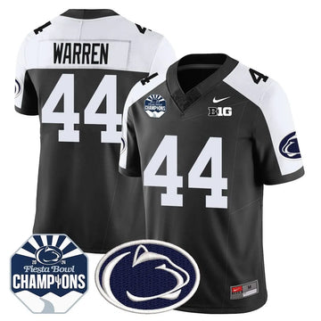 Personalized PSU 2026 Fiesta Bowl Champions Jersey - Black Alternate / Tyler Warren Stitched
