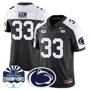 Personalized PSU 2026 Fiesta Bowl Champions Jersey - Black Alternate / Jack Ham Stitched