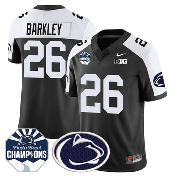 Personalized PSU 2026 Fiesta Bowl Champions Jersey - Black Alternate / Saquon Barkley Stitched