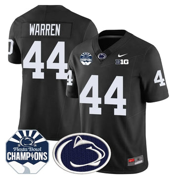 Personalized PSU 2026 Fiesta Bowl Champions Jersey - Black / Tyler Warren Stitched