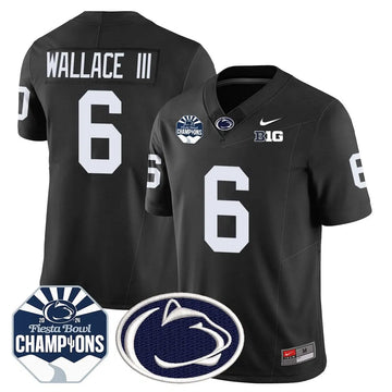 Personalized PSU 2026 Fiesta Bowl Champions Jersey - Black / Harrison Wallace III Stitched