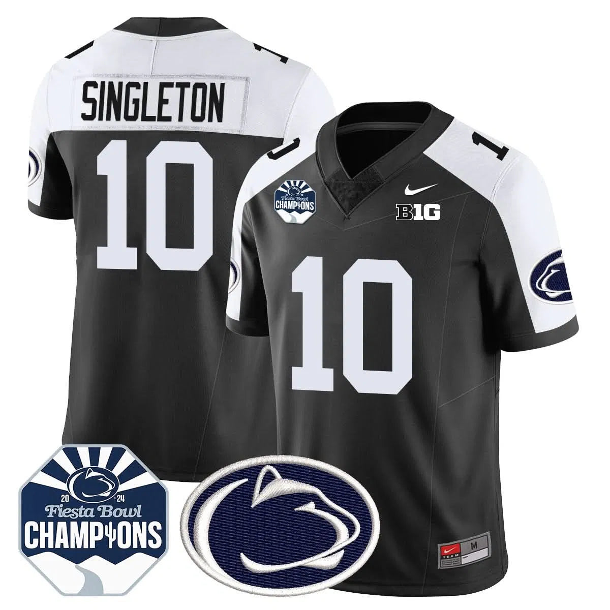 Personalized PSU 2026 Fiesta Bowl Champions Jersey - Black Alternate / Nicholas Singleton Stitched