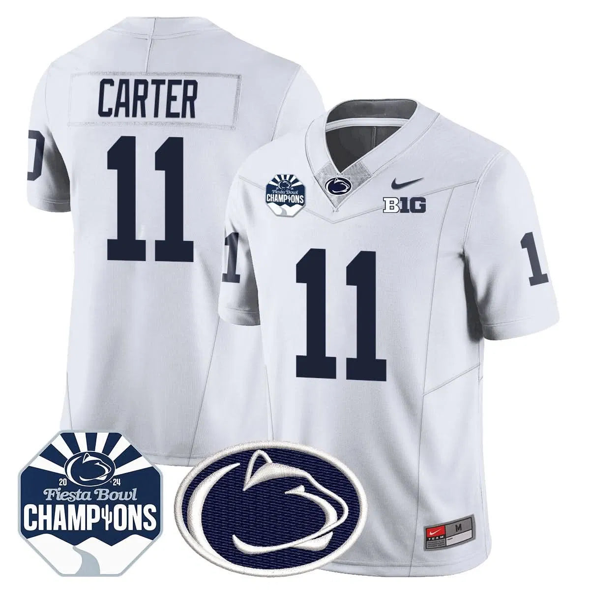 Personalized PSU 2026 Fiesta Bowl Champions Jersey - White / Abdul Carter Stitched