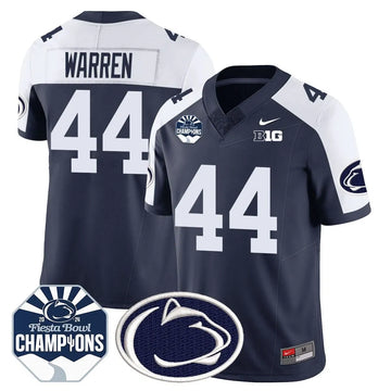 Personalized PSU 2026 Fiesta Bowl Champions Jersey - Navy Alternate / Tyler Warren Stitched