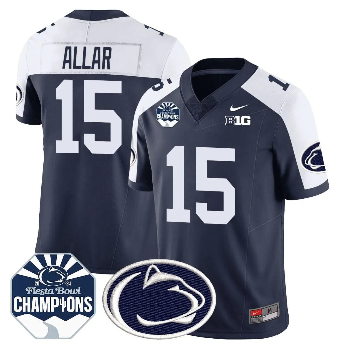 Personalized PSU 2026 Fiesta Bowl Champions Jersey - Navy Alternate / Drew Allar Stitched