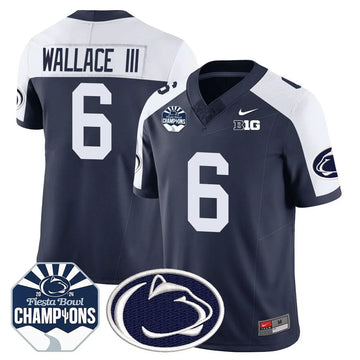 Personalized PSU 2026 Fiesta Bowl Champions Jersey - Navy Alternate / Harrison Wallace III Stitched