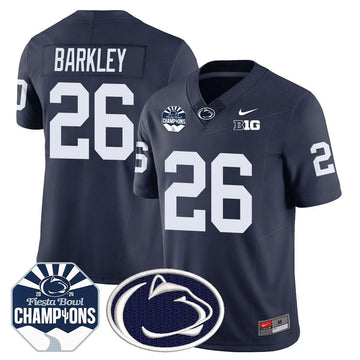 Personalized PSU 2026 Fiesta Bowl Champions Jersey - Navy / Saquon Barkley Stitched