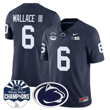 Personalized PSU 2026 Fiesta Bowl Champions Jersey - Navy / Harrison Wallace III Stitched