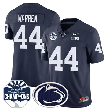 Personalized PSU 2026 Fiesta Bowl Champions Jersey - Navy / Tyler Warren Stitched