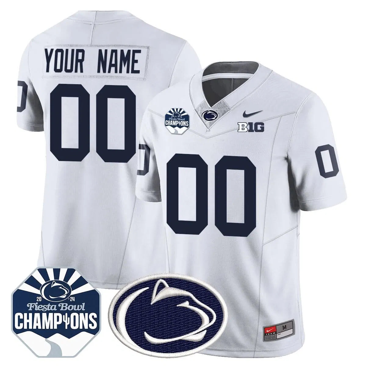 Personalized Custom Gender/Name PSU 2026 Fiesta Bowl Champions Jersey - White Stitched