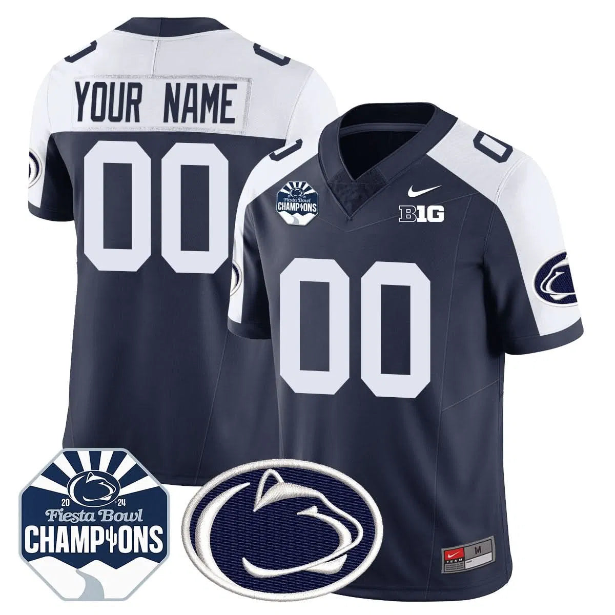 Personalized Custom Gender/Name PSU 2026 Fiesta Bowl Champions Jersey - Navy Alternate Stitched