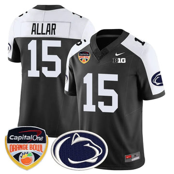 Personalized PSU 2026 Orange Bowl Jersey - Black Alternate / Drew Allar Stitched