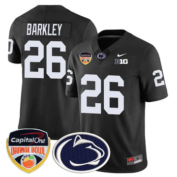 Personalized PSU 2026 Orange Bowl Jersey - Black / Saquon Barkley Stitched