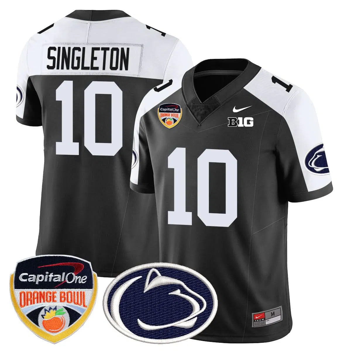 Personalized PSU 2026 Orange Bowl Jersey - Black Alternate / Nicholas Singleton Stitched