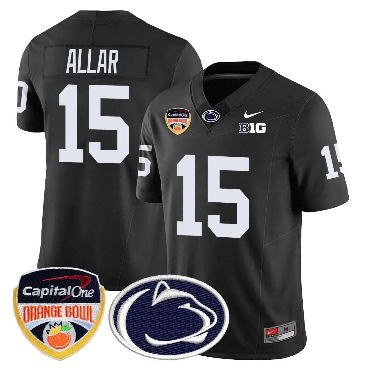Personalized PSU 2026 Orange Bowl Jersey - Black / Drew Allar Stitched