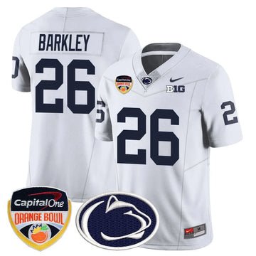 Personalized PSU 2026 Orange Bowl Jersey - White / Saquon Barkley Stitched