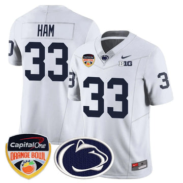 Personalized PSU 2026 Orange Bowl Jersey - White / Jack Ham Stitched