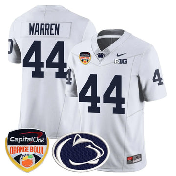 Personalized PSU 2026 Orange Bowl Jersey - White / Tyler Warren Stitched