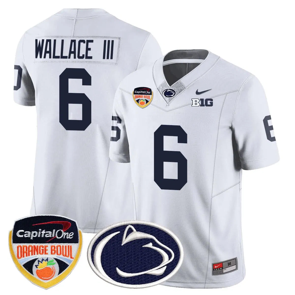 Personalized PSU 2026 Orange Bowl Jersey - White / Harrison Wallace III Stitched