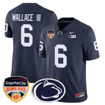 Personalized PSU 2026 Orange Bowl Jersey - Navy / Harrison Wallace III Stitched