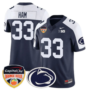 Personalized PSU 2026 Orange Bowl Jersey - Navy Alternate / Jack Ham Stitched