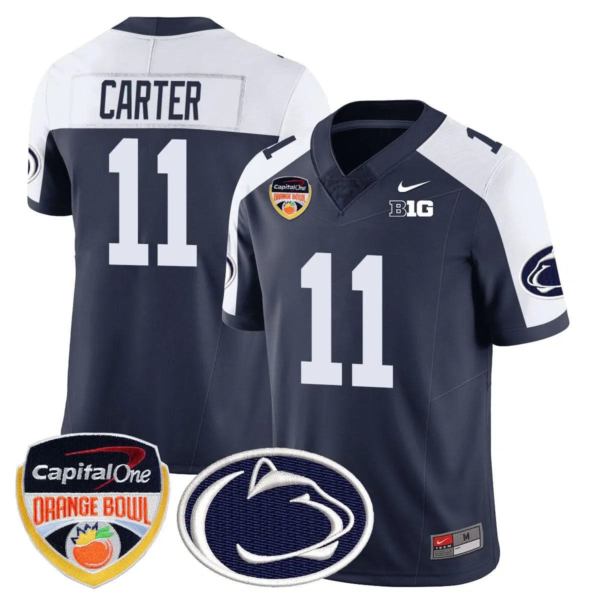 Personalized PSU 2026 Orange Bowl Jersey - Navy Alternate / Abdul Carter Stitched