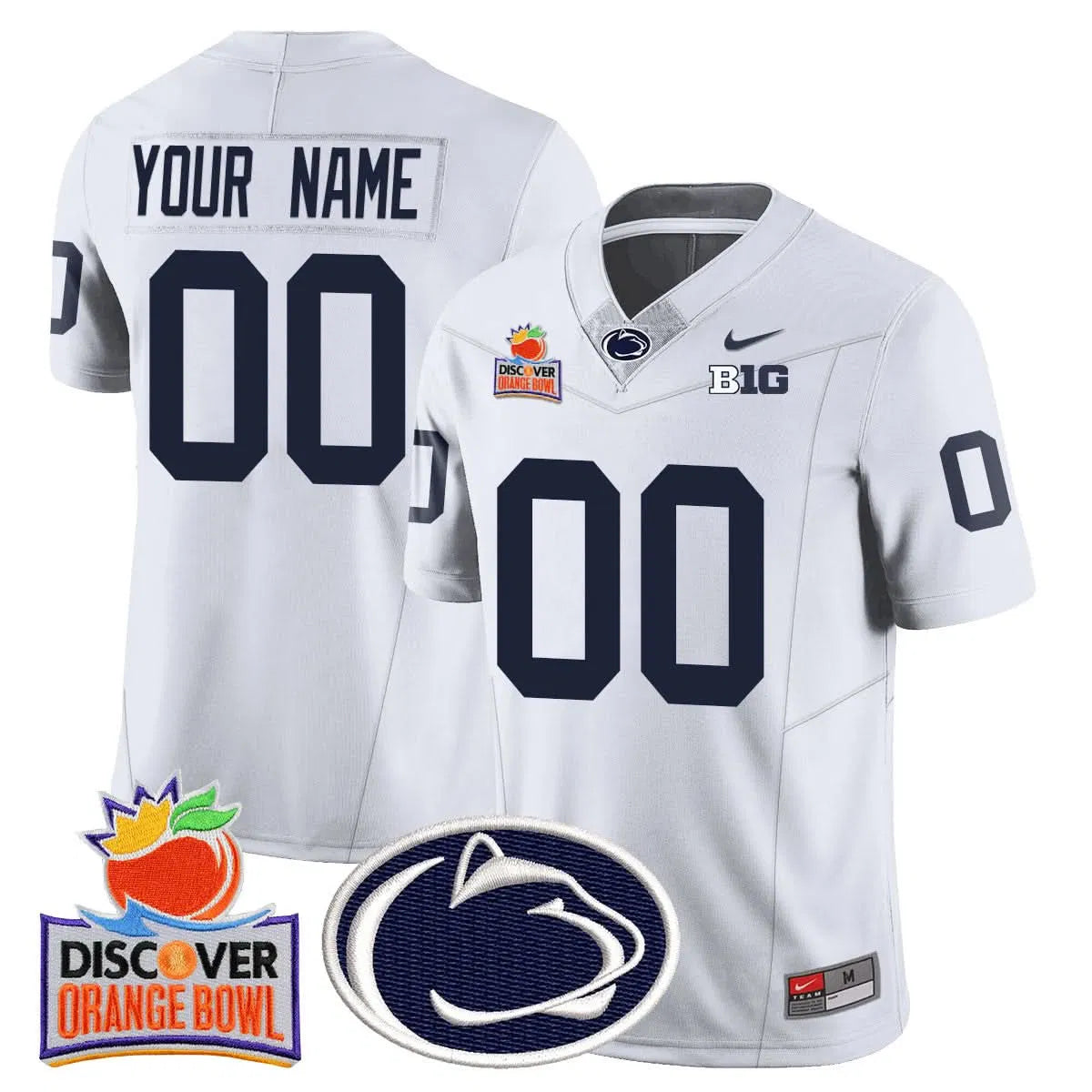 Personalized Custom Gender/Name PSU 2026 Orange Bowl Jersey N1 - White Stitched