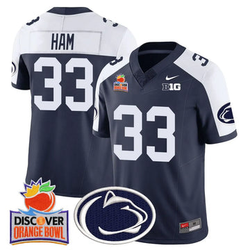 Personalized PSU 2026 Orange Bowl Jersey N1 - Navy Alternate / Jack Ham Stitched