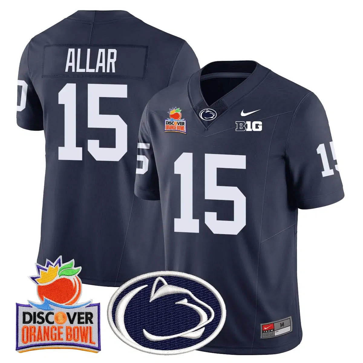 Personalized PSU 2026 Orange Bowl Jersey N1 - Navy / Drew Allar Stitched