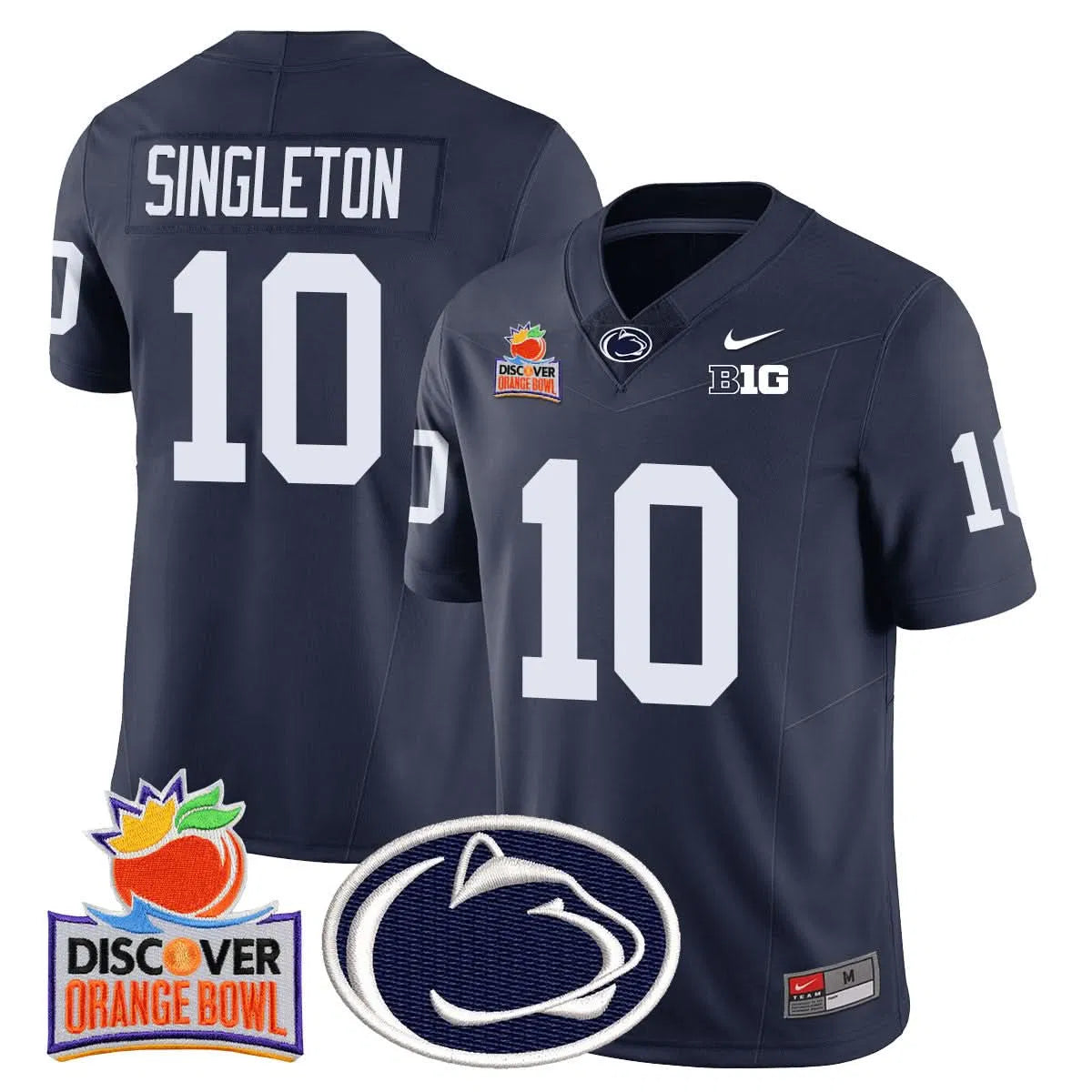 Personalized PSU 2026 Orange Bowl Jersey N1 - Navy / Nicholas Singleton Stitched