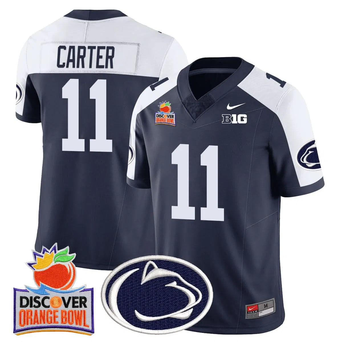 Personalized PSU 2026 Orange Bowl Jersey N1 - Navy Alternate / Abdul Carter Stitched