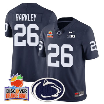 Personalized PSU 2026 Orange Bowl Jersey N1 - Navy / Saquon Barkley Stitched