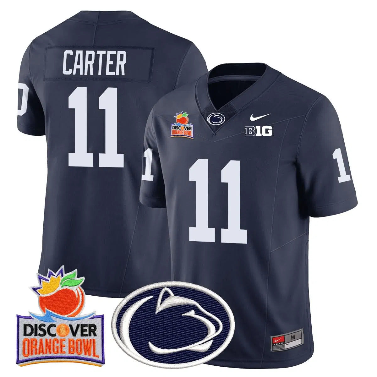 Personalized PSU 2026 Orange Bowl Jersey N1 - Navy / Abdul Carter Stitched