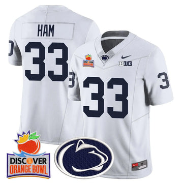 Personalized PSU 2026 Orange Bowl Jersey N1 - White / Jack Ham Stitched