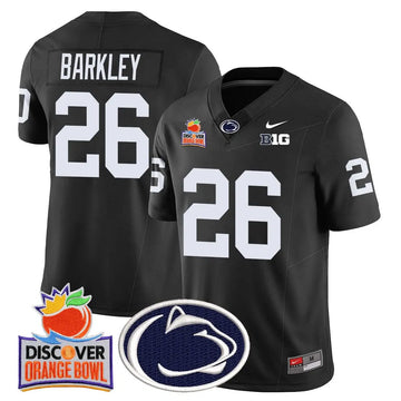 Personalized PSU 2026 Orange Bowl Jersey N1 - Black / Saquon Barkley Stitched