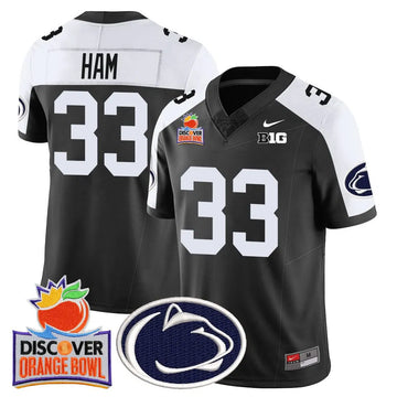 Personalized PSU 2026 Orange Bowl Jersey N1 - Black Alternate / Jack Ham Stitched