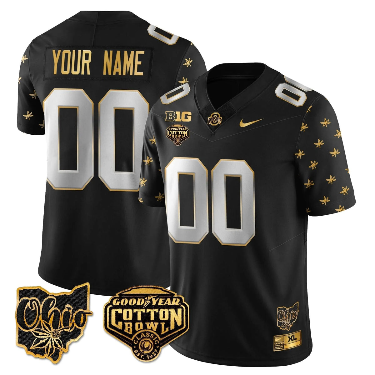 Personalized Custom Gender/Name OSB 2026 Cotton Bowl Classic Jersey Gold - Black Limited Stitched