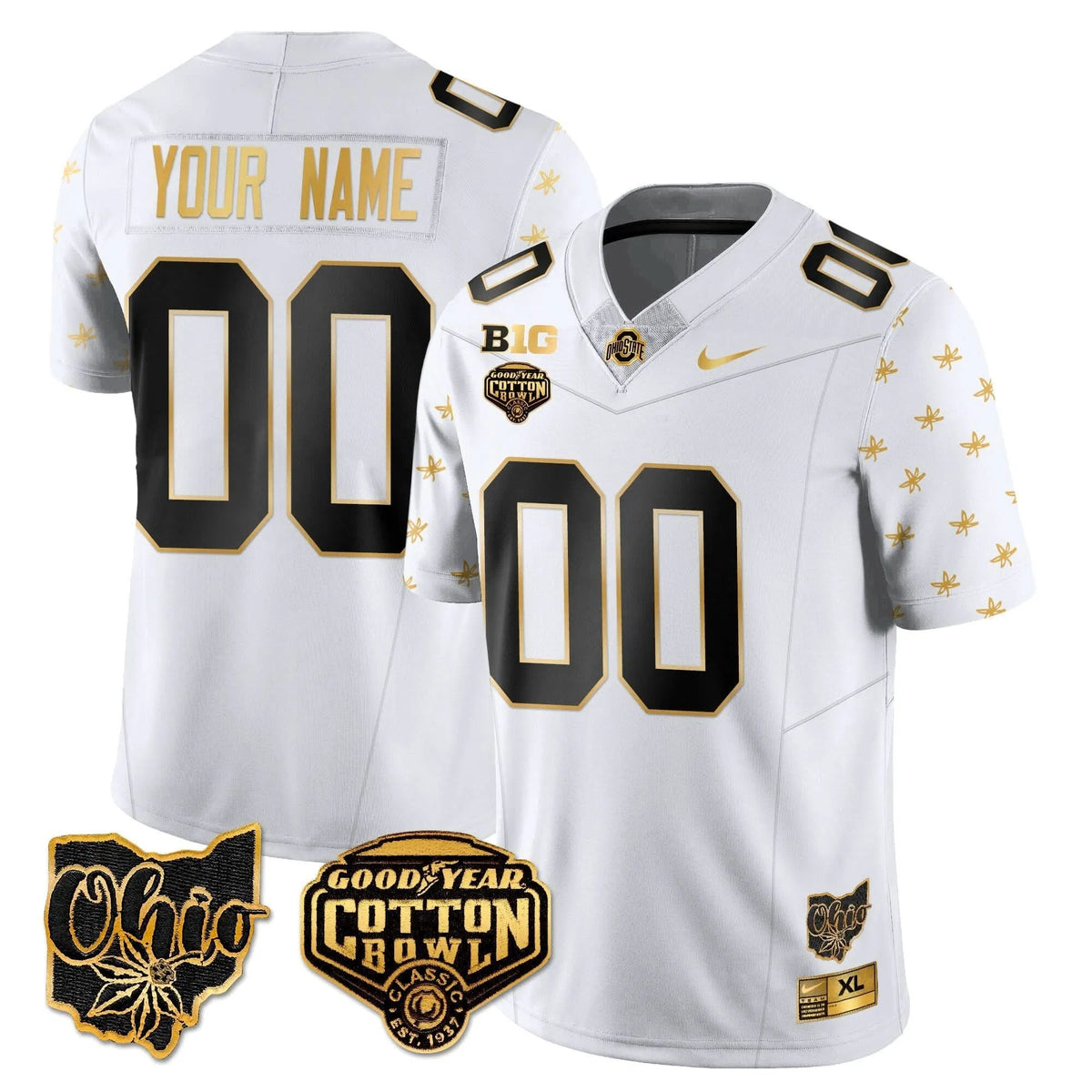 Personalized Custom Gender/Name OSB 2026 Cotton Bowl Classic Jersey Gold - White Limited Stitched