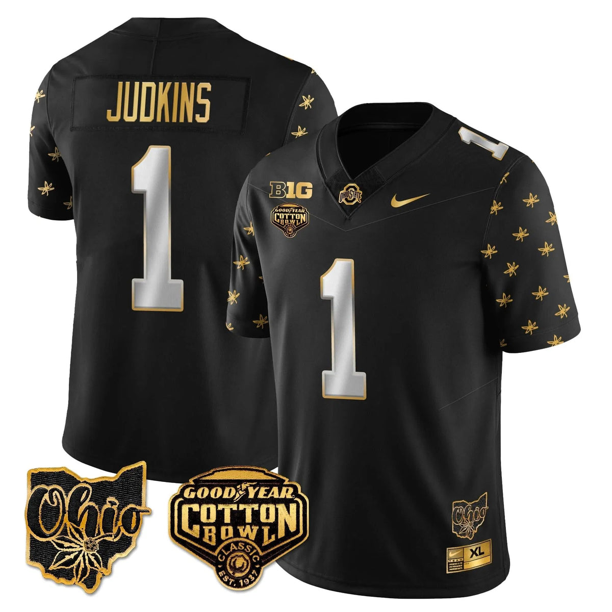 Personalized OSB 2026 Cotton Bowl Classic Jersey Gold - Black Limited / Quinshon Judkins Stitched