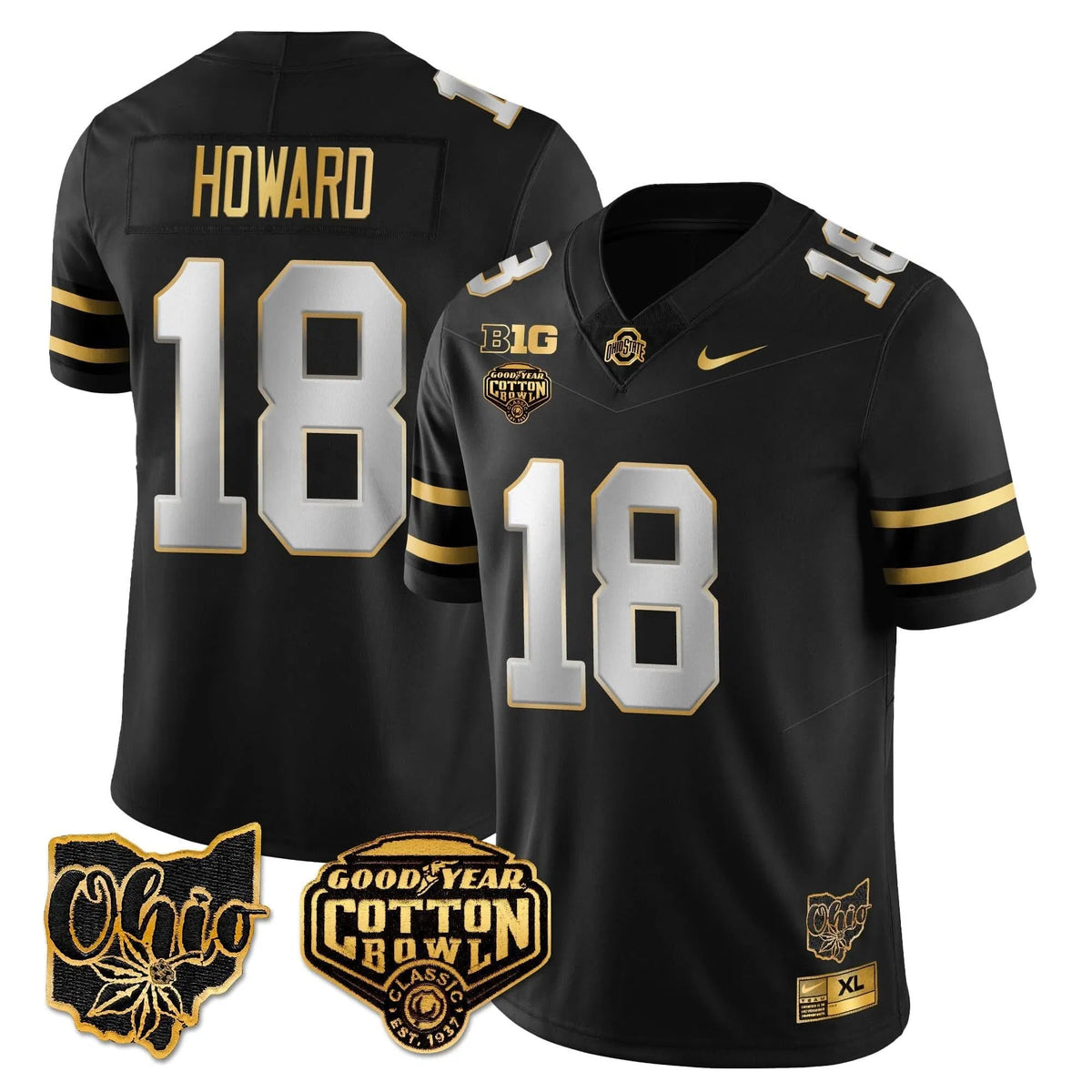 Personalized OSB 2026 Cotton Bowl Classic Jersey Gold - Black Gold / Will Howard Stitched