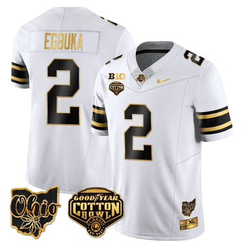 Personalized OSB 2026 Cotton Bowl Classic Jersey Gold - White Gold / Emeka Egbuka Stitched