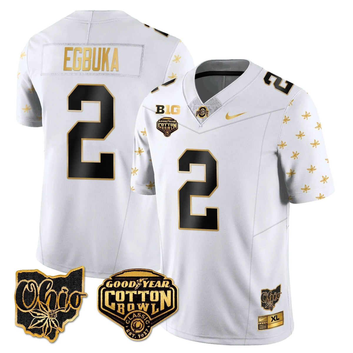 Personalized OSB 2026 Cotton Bowl Classic Jersey Gold - White Limited / Emeka Egbuka Stitched
