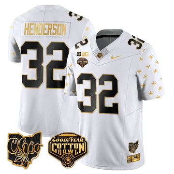 Personalized OSB 2026 Cotton Bowl Classic Jersey Gold - White Limited / TreVeyon Henderson Stitched