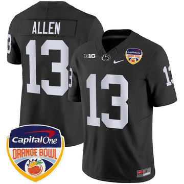 Personalized PSU Orange Bowl Patch Vapor Limited Jersey - Black / Kaytron Allen Stitched