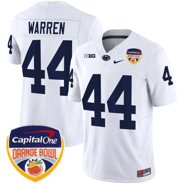 Personalized PSU Orange Bowl Patch Vapor Limited Jersey - White / Tyler Warren Stitched