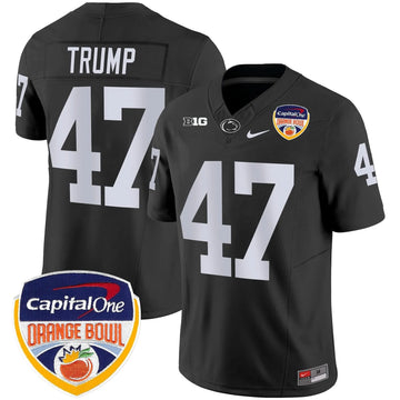 Personalized PSU Orange Bowl Patch Vapor Limited Jersey - Black / Trump Stitched